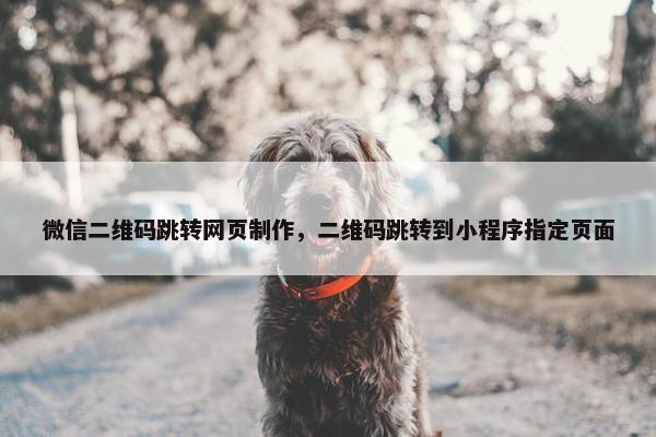 微信二维码跳转网页制作，二维码跳转到小程序指定页面